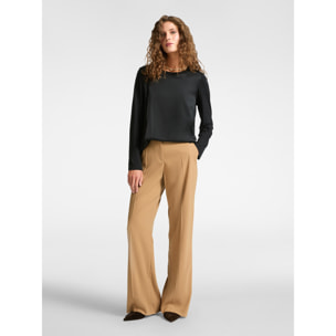 Elena Mirò - T-shirt in due tessuti - Nero