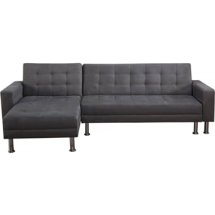 Canapé d'angle convertible et réversible "Theo"- 4 places - Gris