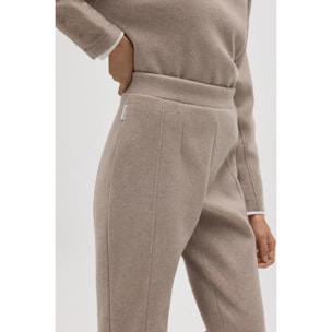 Pantaloni caldi slim fit con struttura marrone