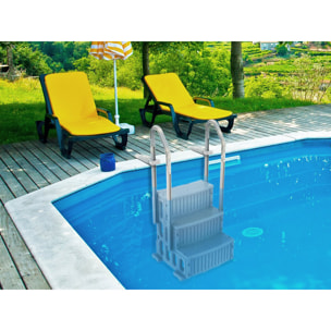 Escalier simple de piscine "Nathan" - 3 marches - en plastique