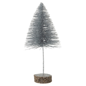 J-Line décoration sapin de Noël Paillettes - plastique - argent - medium - 2 pièces