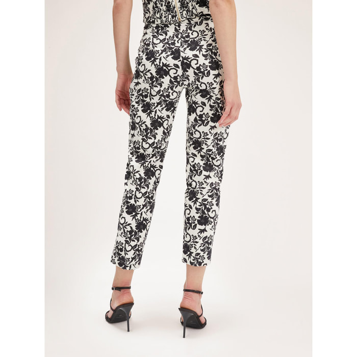 Motivi - Pantalones regular con estampado floral - Negro