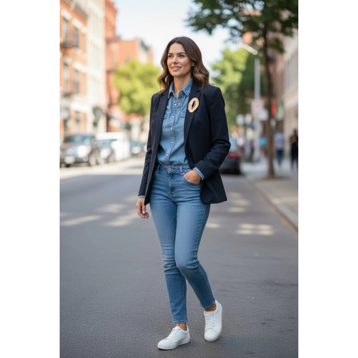 Broche Eclipse chapado dorado XXL.