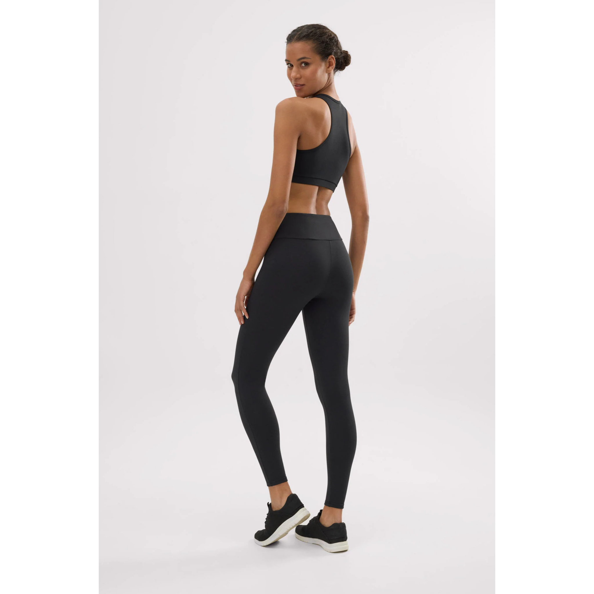 Leggings sportivi a vita alta in cotone nero