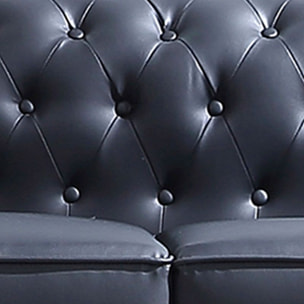 Sofá Chester 3 plazas símil piel Negro