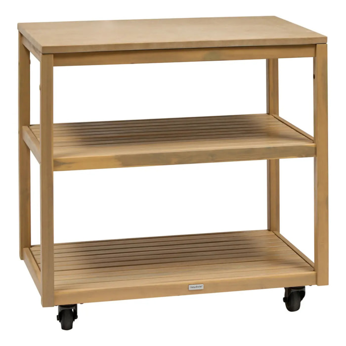 Module de cuisine d'été Lodgia 2 etagères bois d'acacia