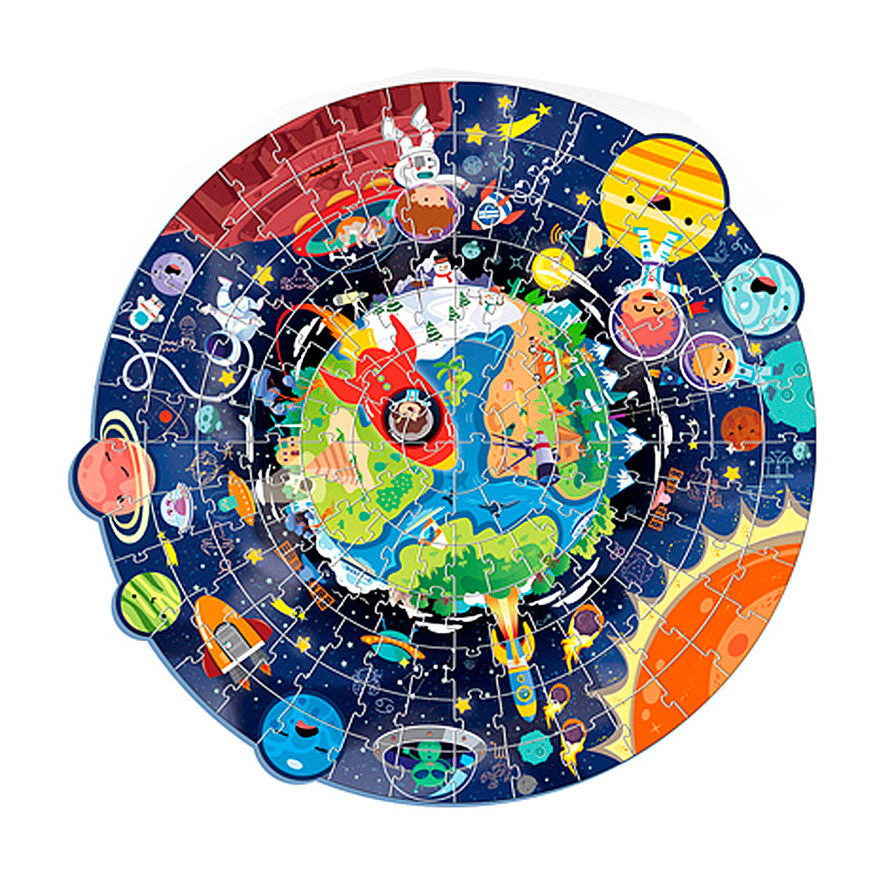 Puzle de cartón con 128 piezas. Diseño del Espacio.