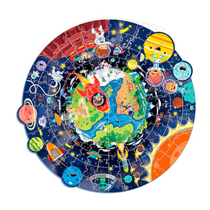 Puzle de cartón con 128 piezas. Diseño del Espacio.
