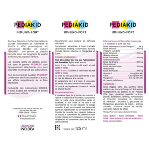 PEDIAKID - Complément Alimentaire Naturel Pediakid Immuno-Fort - Formule Exclusive au Sirop d'Agave - Aide à Soutenir les Défenses Naturelles de l'Organisme - Goût Myrtille - Lot de 3 produits