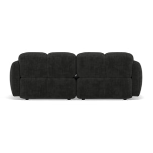 Grace - canapé modulable 2 places en velours texturé - Gris Anthracite