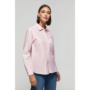 Camicia Oxford a righe rosa con logo Rigby Go