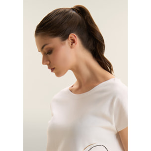 T-shirt reversibile con cuori e logo