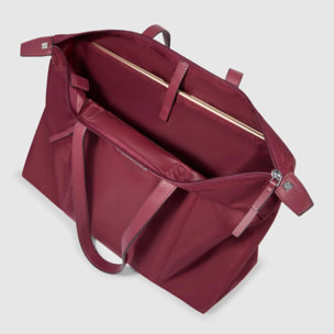 Piquadro Borsa porta pc pieghevole in tessuto riciclato e pelle