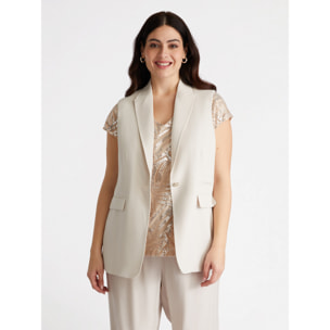 Fiorella Rubino - Blazer senza maniche - Beige