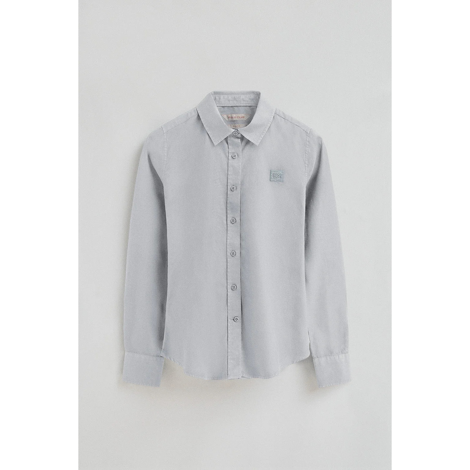 Camisa azul claro de corte slim con logo Polo Club