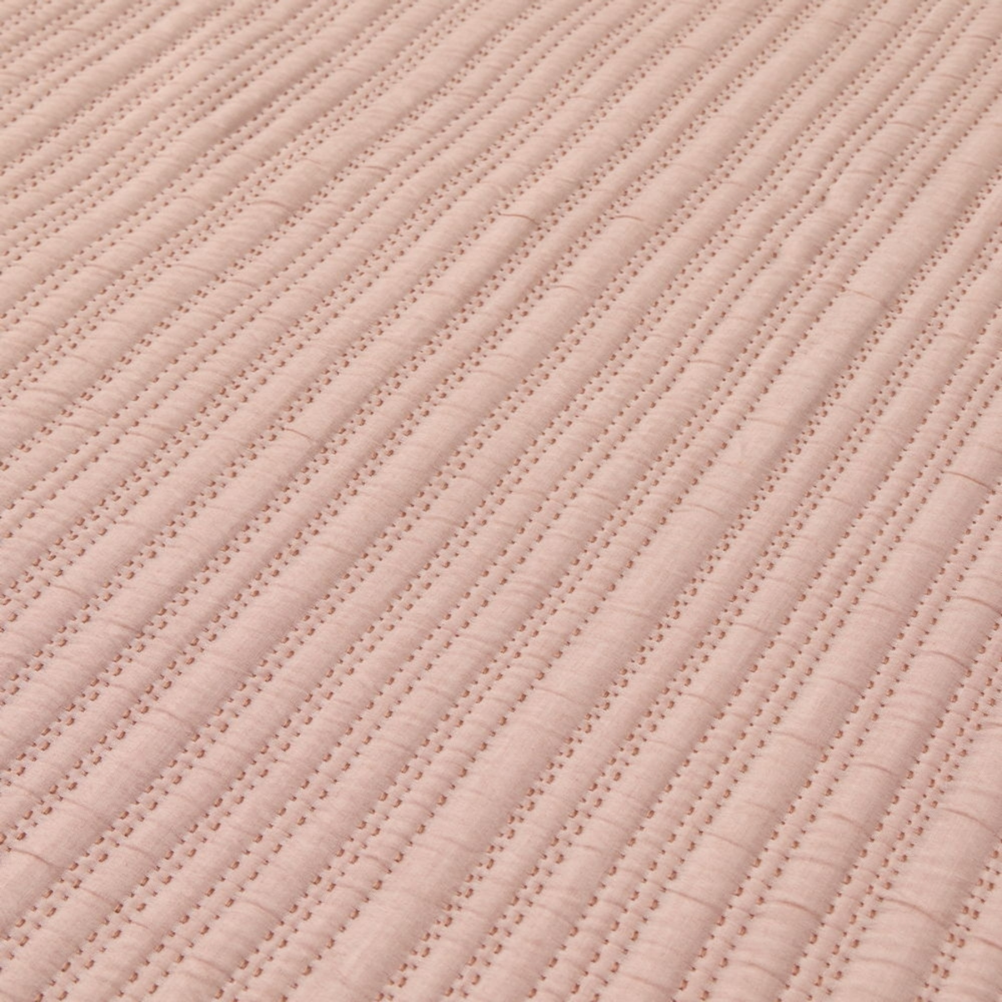 Colcha bicolor acolchada Licheri color rosa Algodón y poliéster