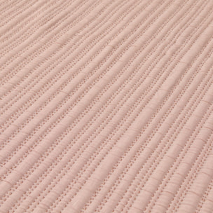 Colcha bicolor acolchada Licheri color rosa Algodón y poliéster