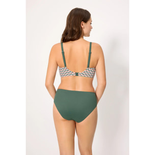 Slip bikini vita alta modellante Verde