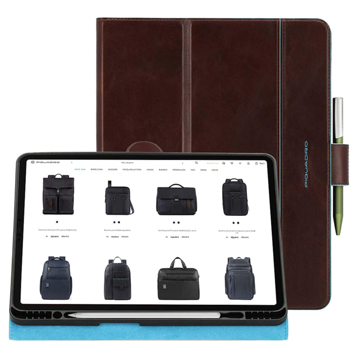 Piquadro Housse en cuir pour iPad®Pro 12,9’’ avec supp