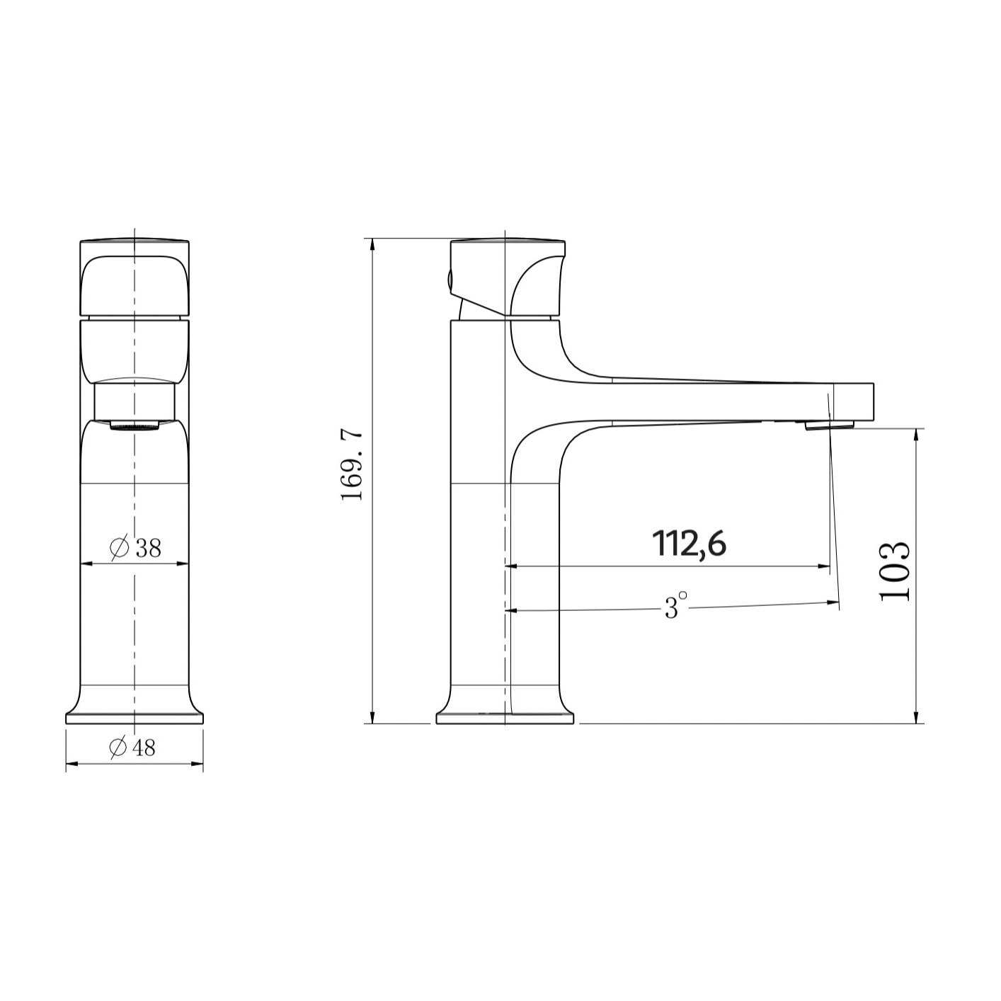 SAT DARK Mitigeur pour lavabo avec levier, or mat (SATBSDA271PBZ)
