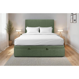 Sommier Coffre en toile nattée  - Grand coffre et ouverture facile - Montage rapide, adapté à tous les matelas - Hauteur Totale de 39cm - Finition soignée - 2 places