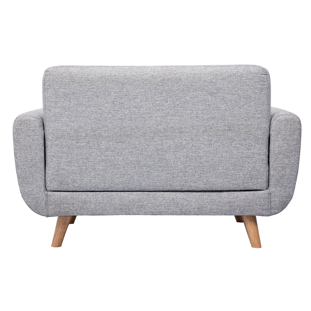 Canapé scandinave 2 places en tissu gris et bois clair PURE