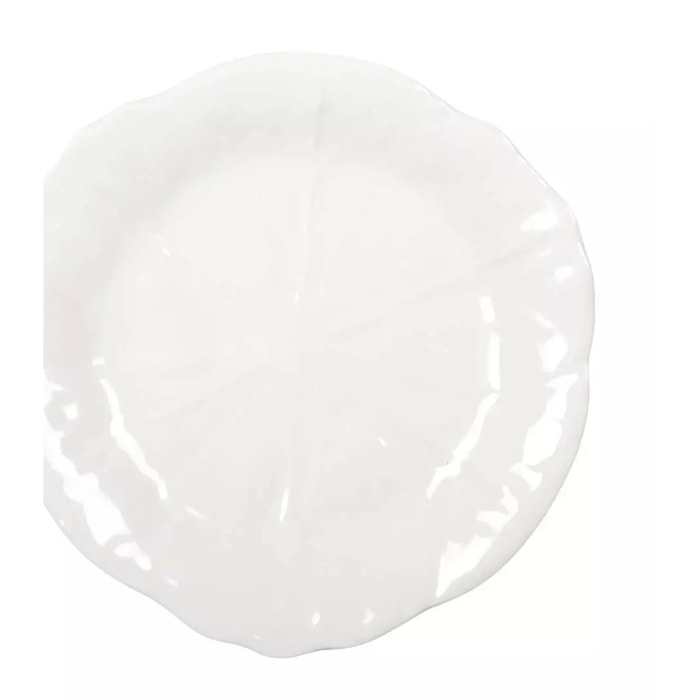 Lot de 6 Assiette plate blanche en mélamine 27x27x2cm