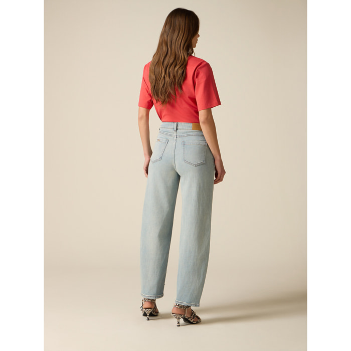 Oltre - Jeans ballon con tachuelas - Light - blue