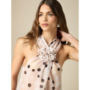 Oltre - Top a pois con fiore - Rosa