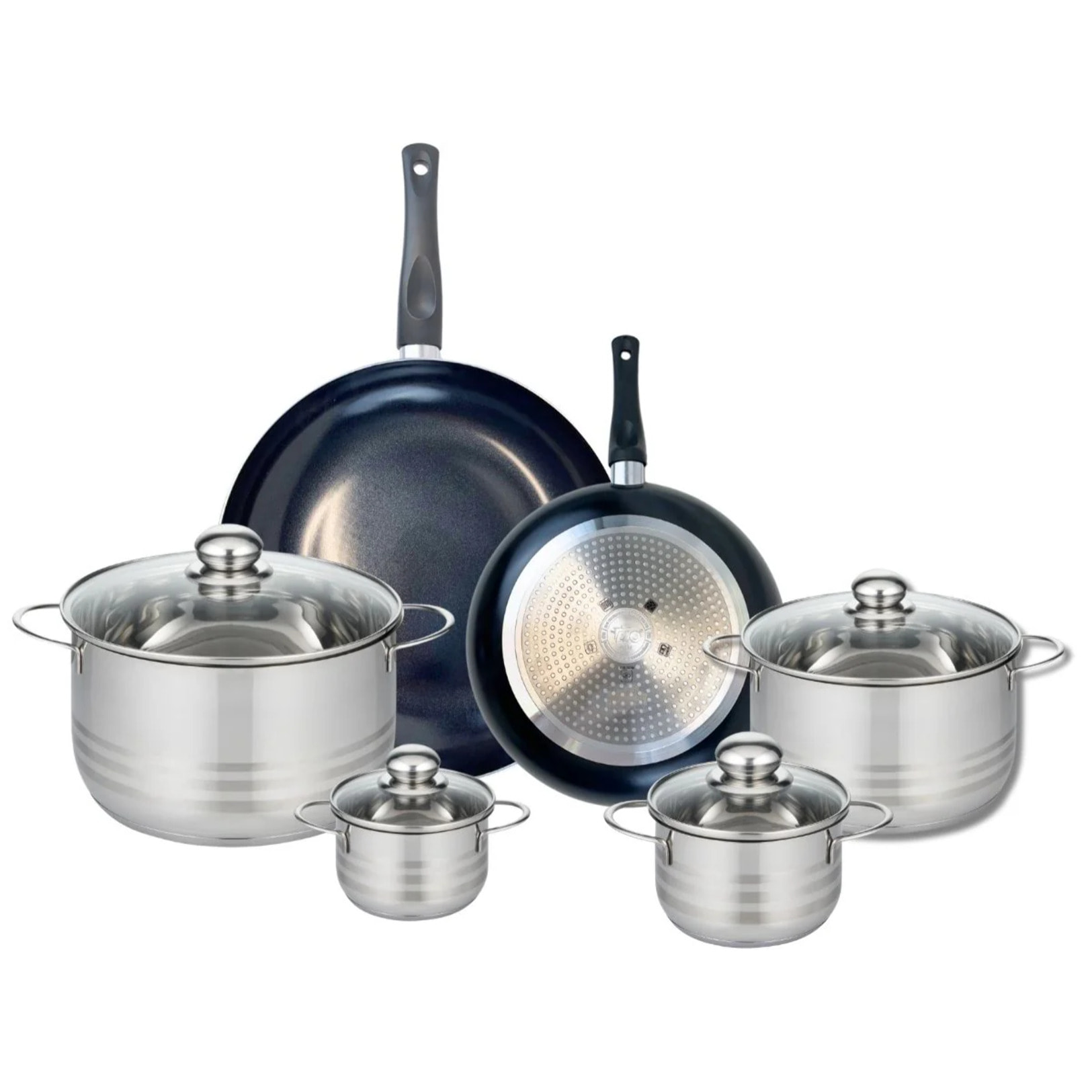 Ensemble de 2 Poêles de cuisson 24 et 32 cm et 4 faitouts 12, 14, 20 et 24 cm Elo Prima Brillant