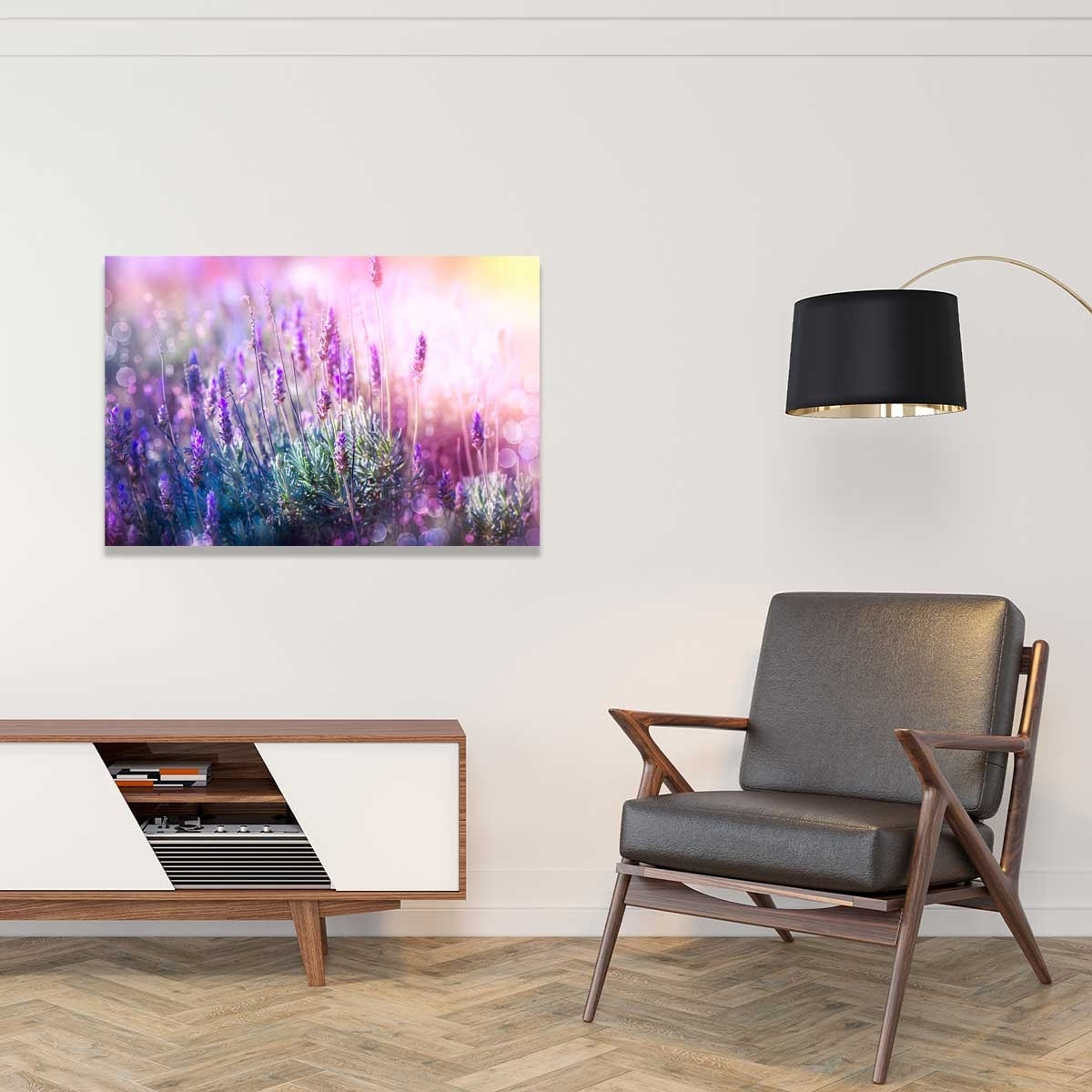 Tableau zoom lavande provençale Tableau plexiglas