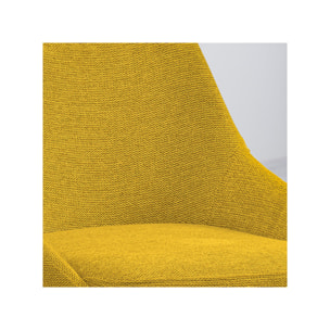 Chaise de bar en tissu avec pieds évasés en métal noir - MONDO