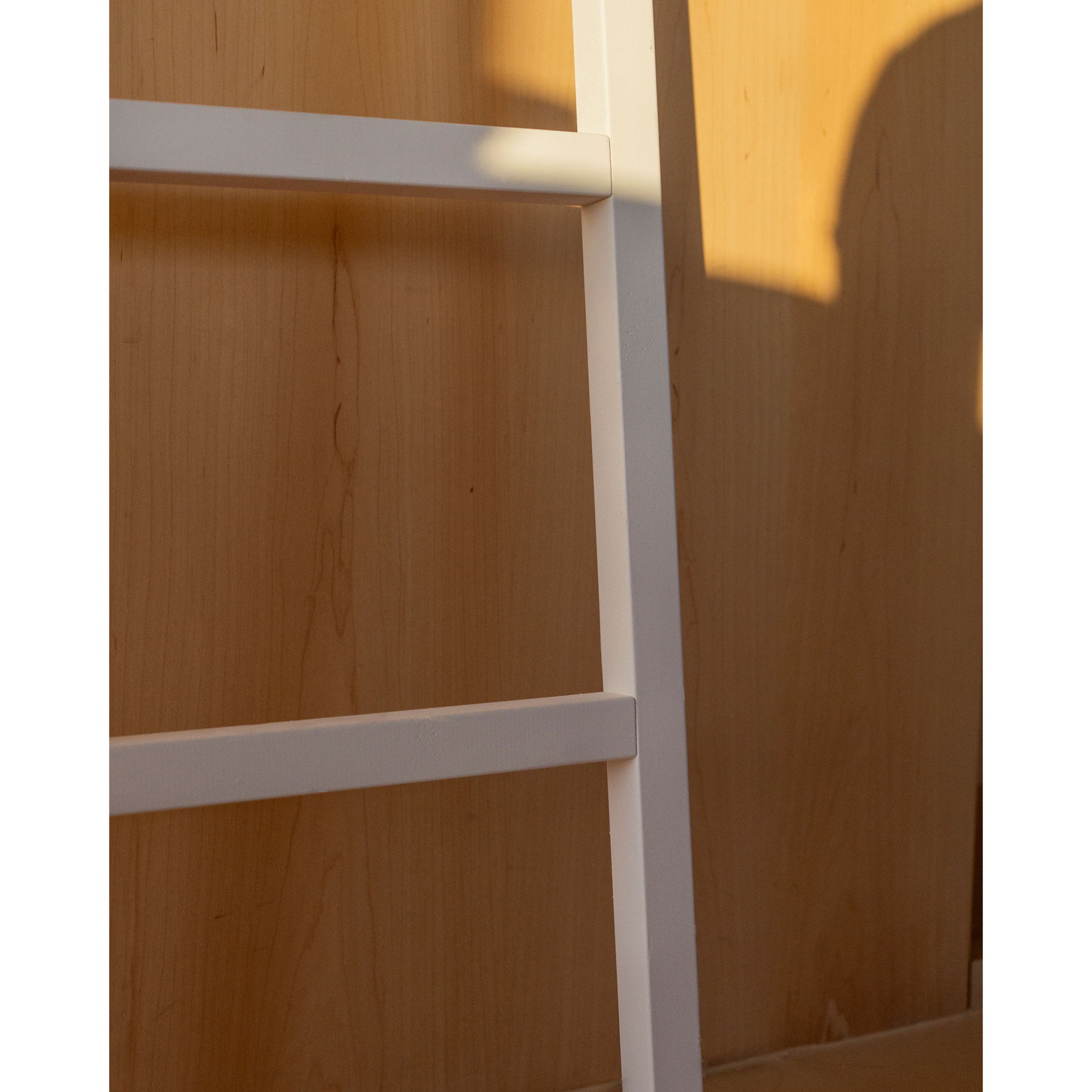 Échelle en bois massif blanc 150x41cm Hauteur: 150 Longueur: 41 Largeur: 3.5