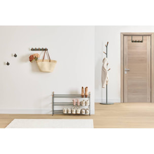 Patère murale 5 crochets Cassie vert et bois