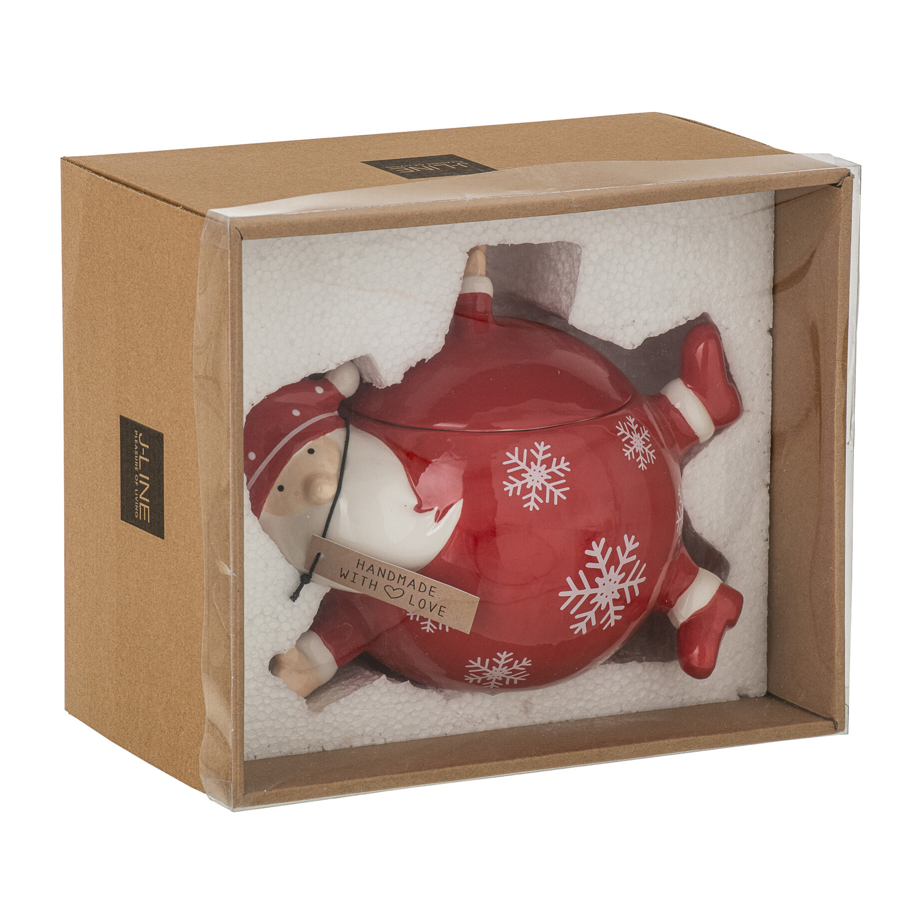 J-Line pot de conservation Père Noël Dolomite - céramique - blanc/rouge