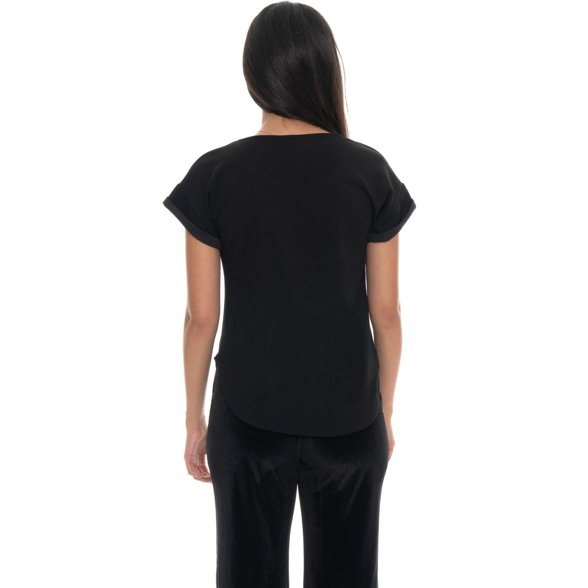 T-shirt donna a manica corta, tessuto elasticizzato Leone 1947 Gold Studs