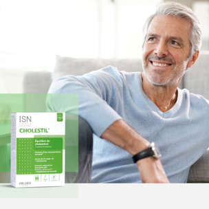 ISN - Cholestil - Maintient une cholestérolémie normale et protection du système cardiovasculaire - Complexe synergisé : Levure de riz rouge, Ail et Nattokinase - 30 gélules végétales