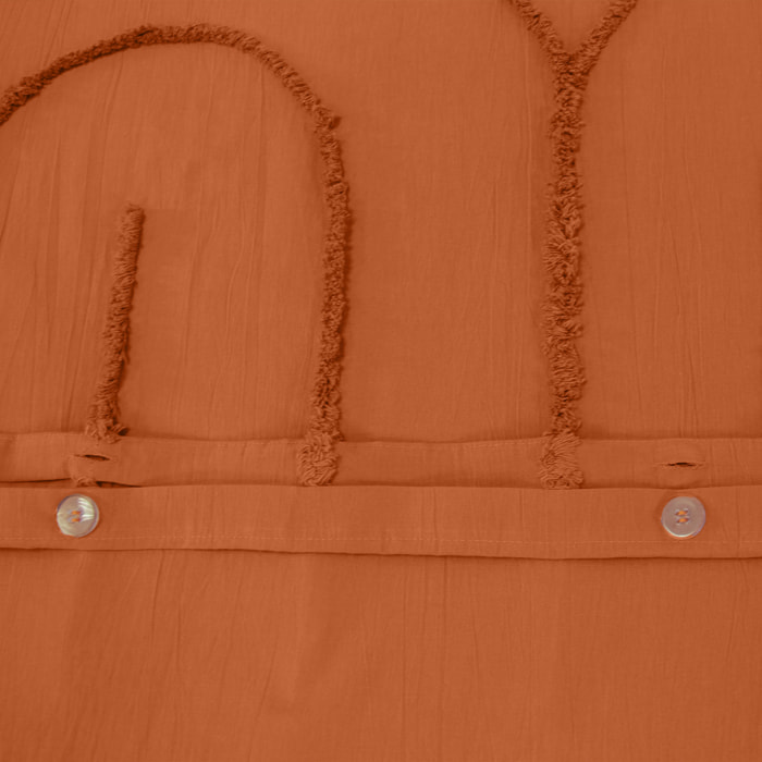 Parure de lit en coton tufté arches - Terracotta