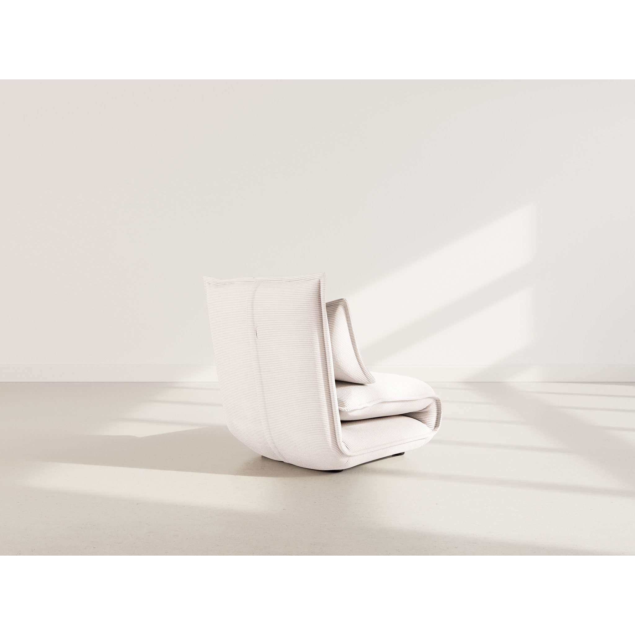 Candice - Banquette 1 place convertible clic-clac en velours côtelé - Beige