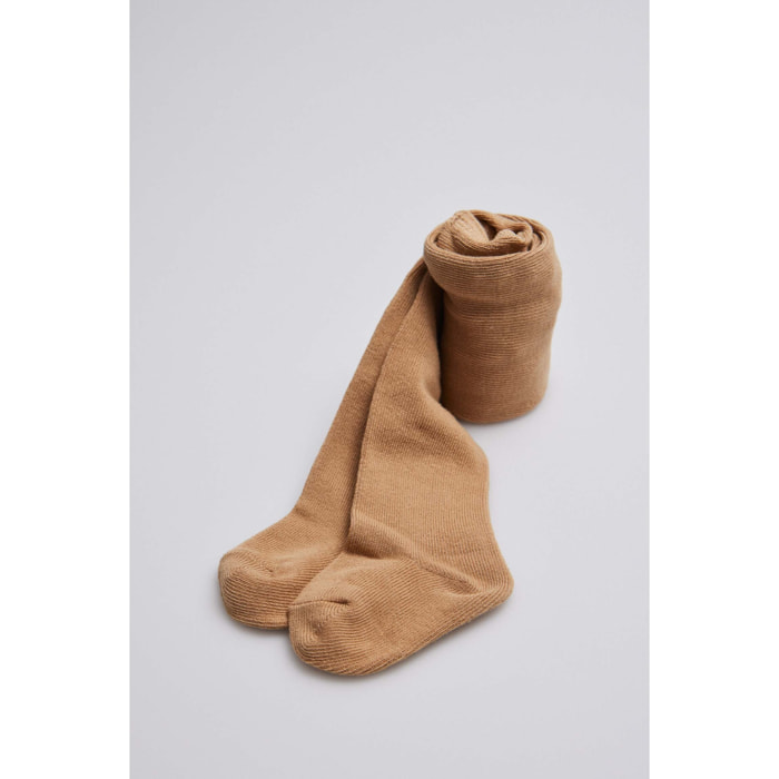 Collant classico color cammello per neonato
