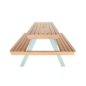 Table de pique-nique, salon de jardin enfant bois d'acacia 2 places CAROLINE