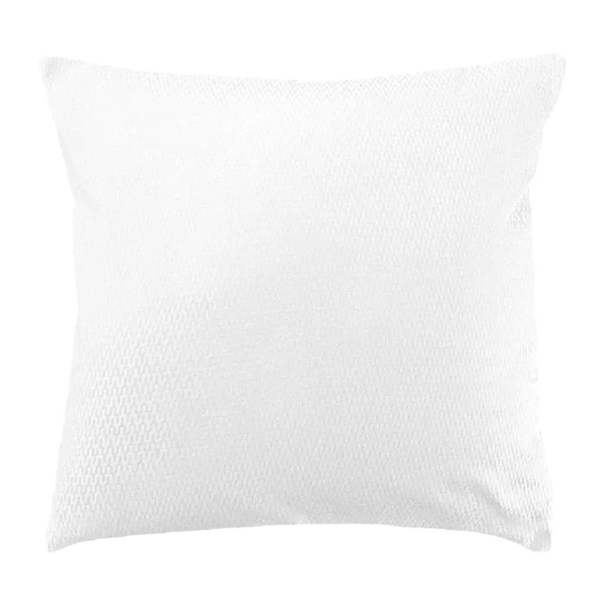 Taie d'oreiller satin de coton motif jacquard blanc Vibrato blanc