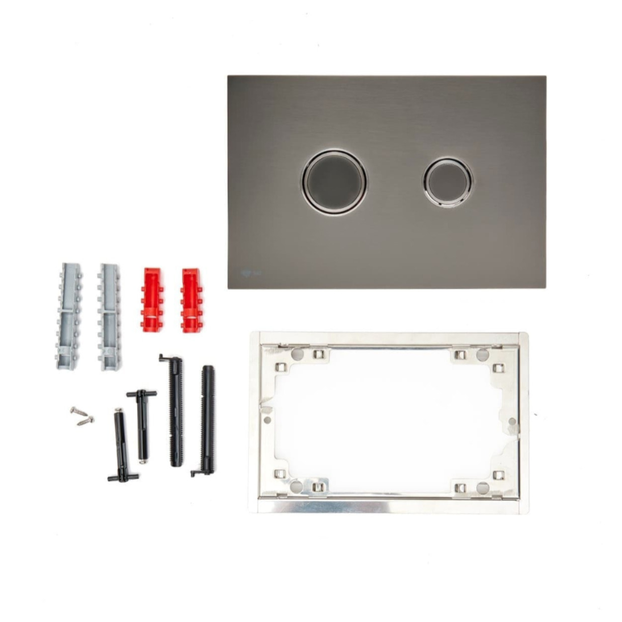 Plaque de commande double touche en acier inoxydable, traitement PVD, gun metal mat (SATATBGM)