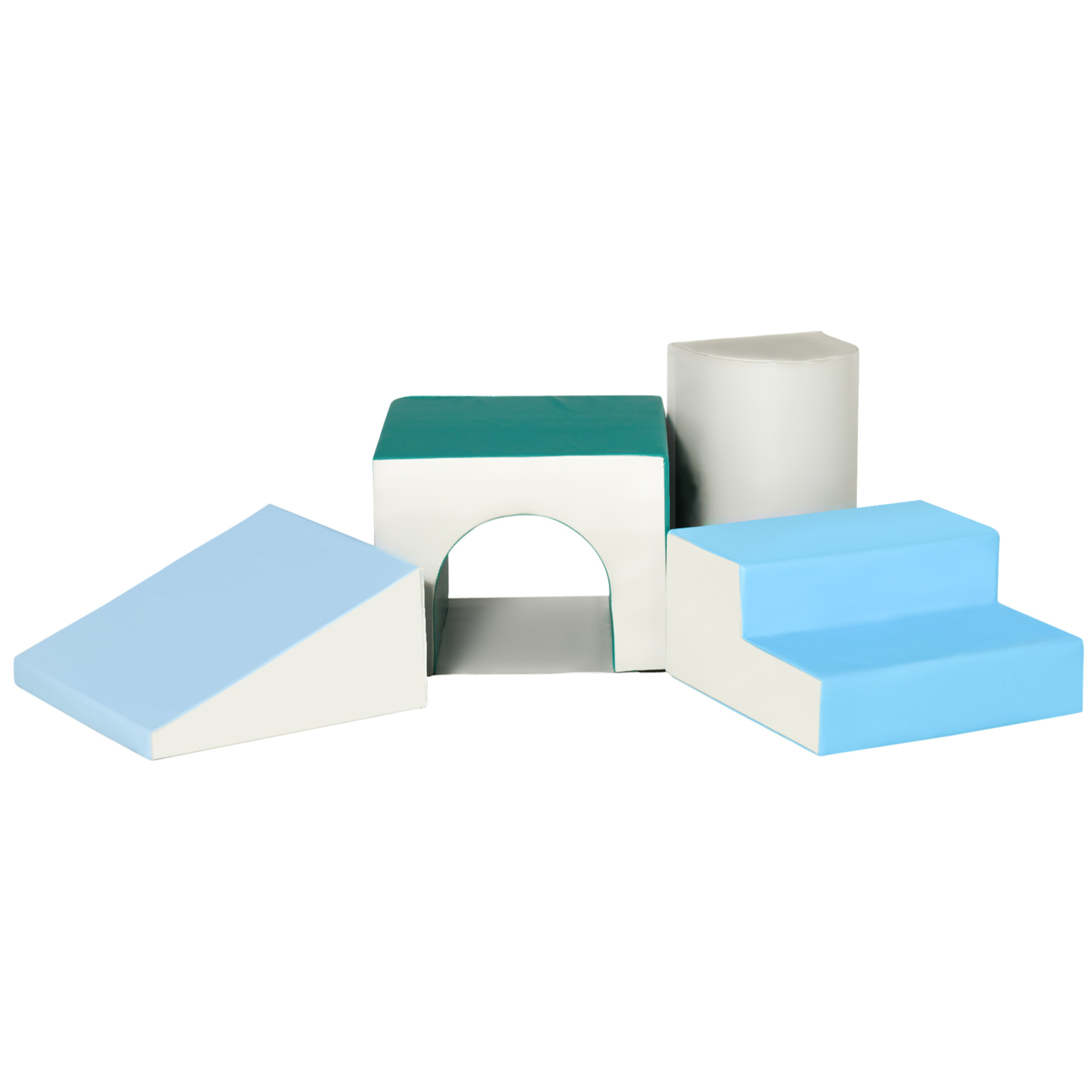 4 blocs de construction en mousse XL - modules de motricité - certifiés normes EN71-1-2-3 - mousse EPE revêtement PU gris bleu