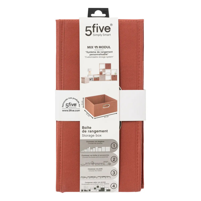 Panier velours 31x15cm "Mix N' Modul" terre de sienne