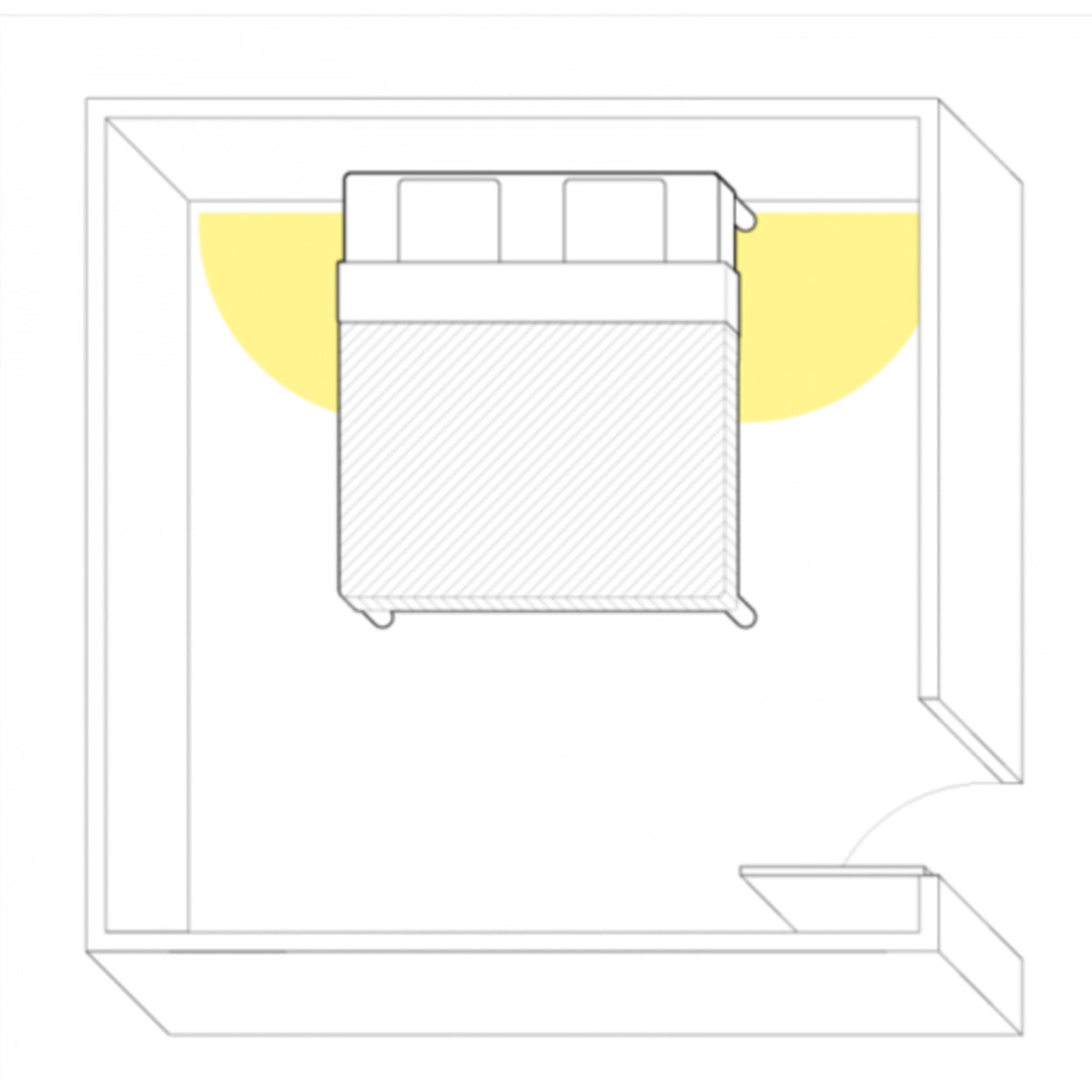 Pied de lit lumineux gris | Metal | Hauteur 16 cm