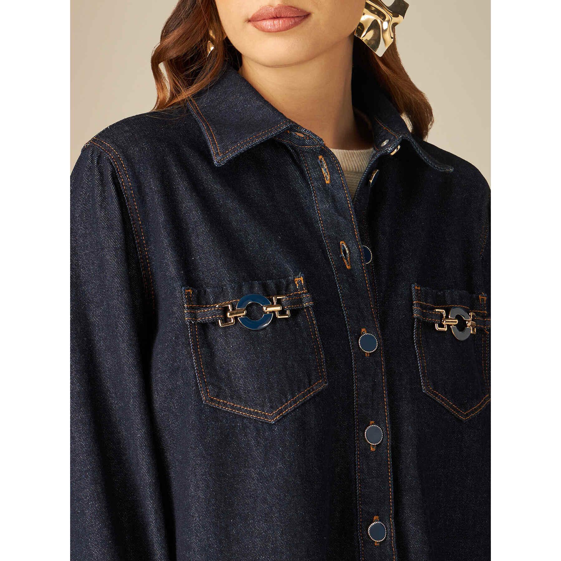 Oltre - Camicia giacca in denim - Blu