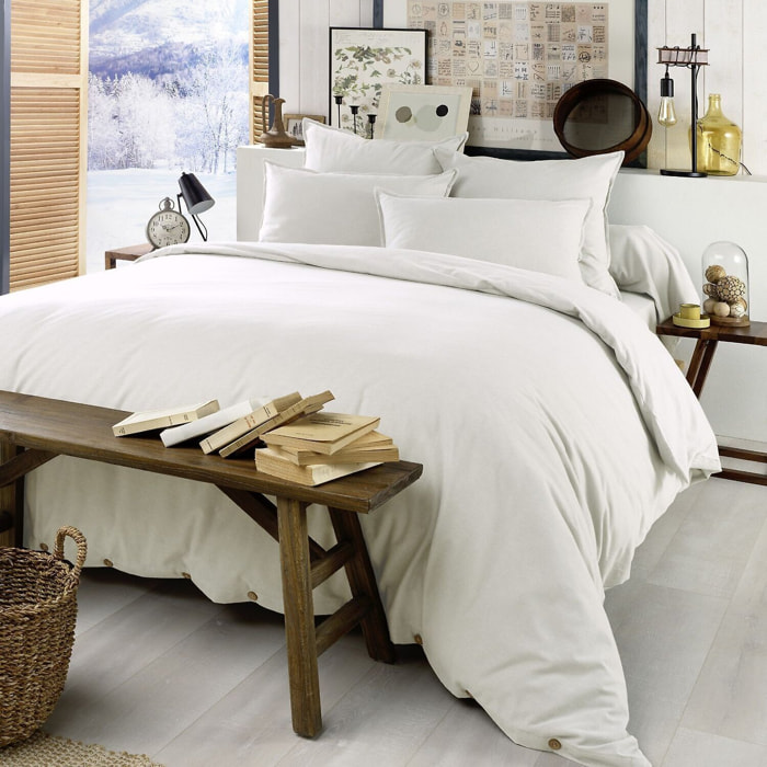 Housse de couette 100% flanelle blanc