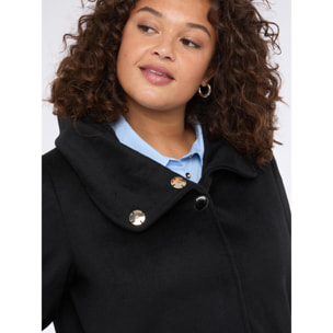 Fiorella Rubino - Cappottino corto in misto lana con collo alto - Nero