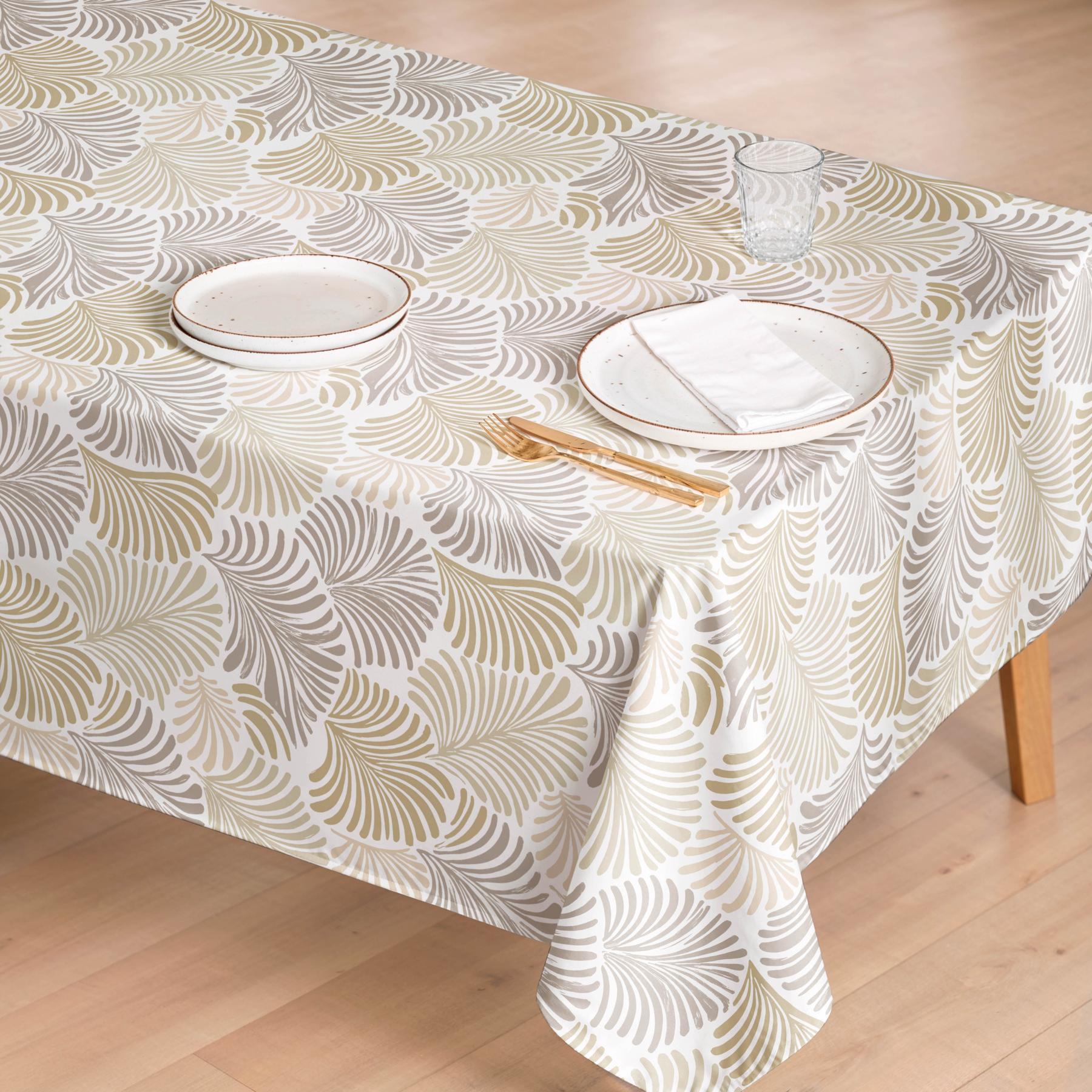 Nappe anti-taches IZMIR BEIGE - en 100 % coton